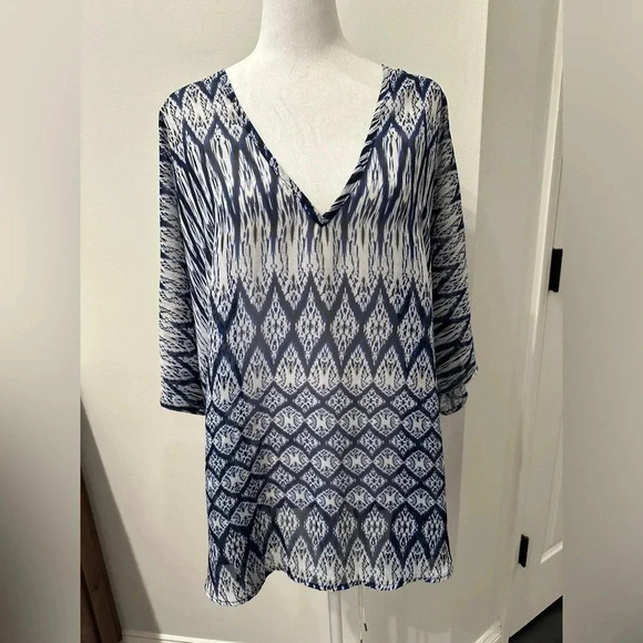 SMYM Peta Tunic Show Me Your Mumu Navy White Small - Picture 1 of 3
